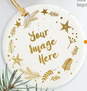3" Round - 1 Sided - Personalized Ceramic Ornament
