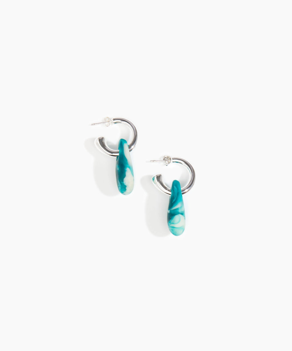 Small Rock Hoop Earrings