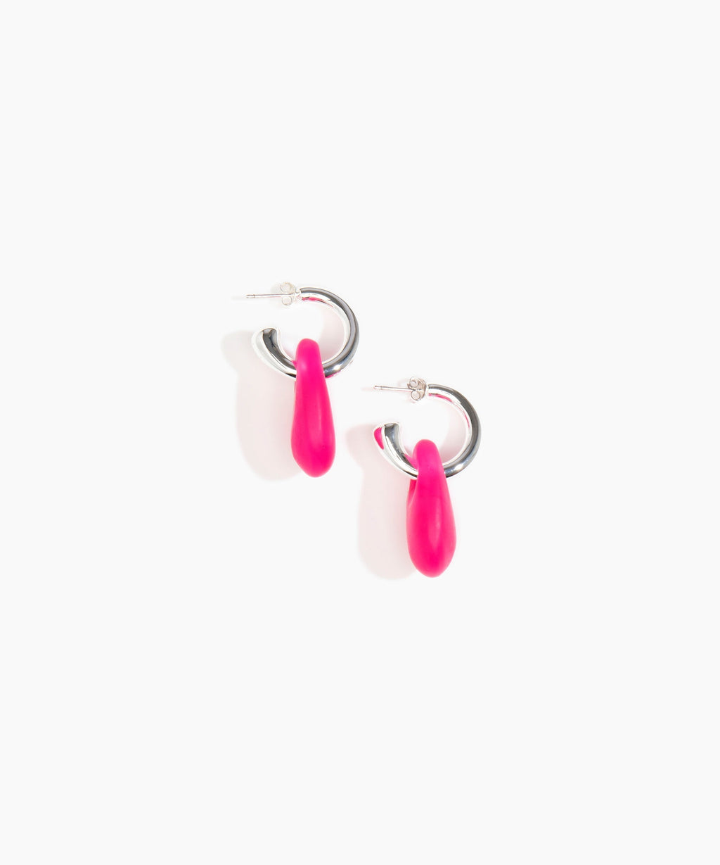 Small Rock Hoop Earrings