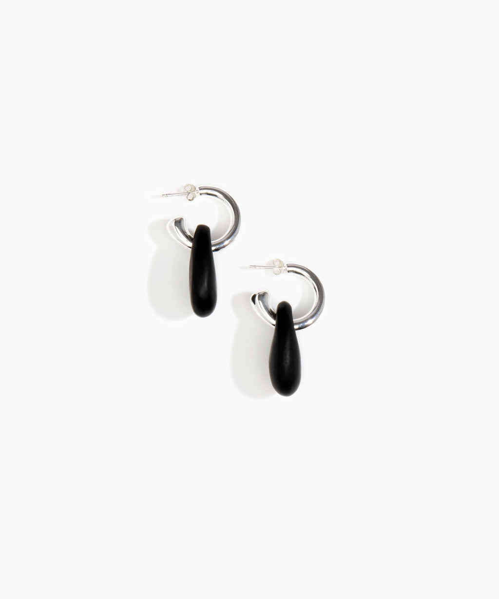 Small Rock Hoop Earrings