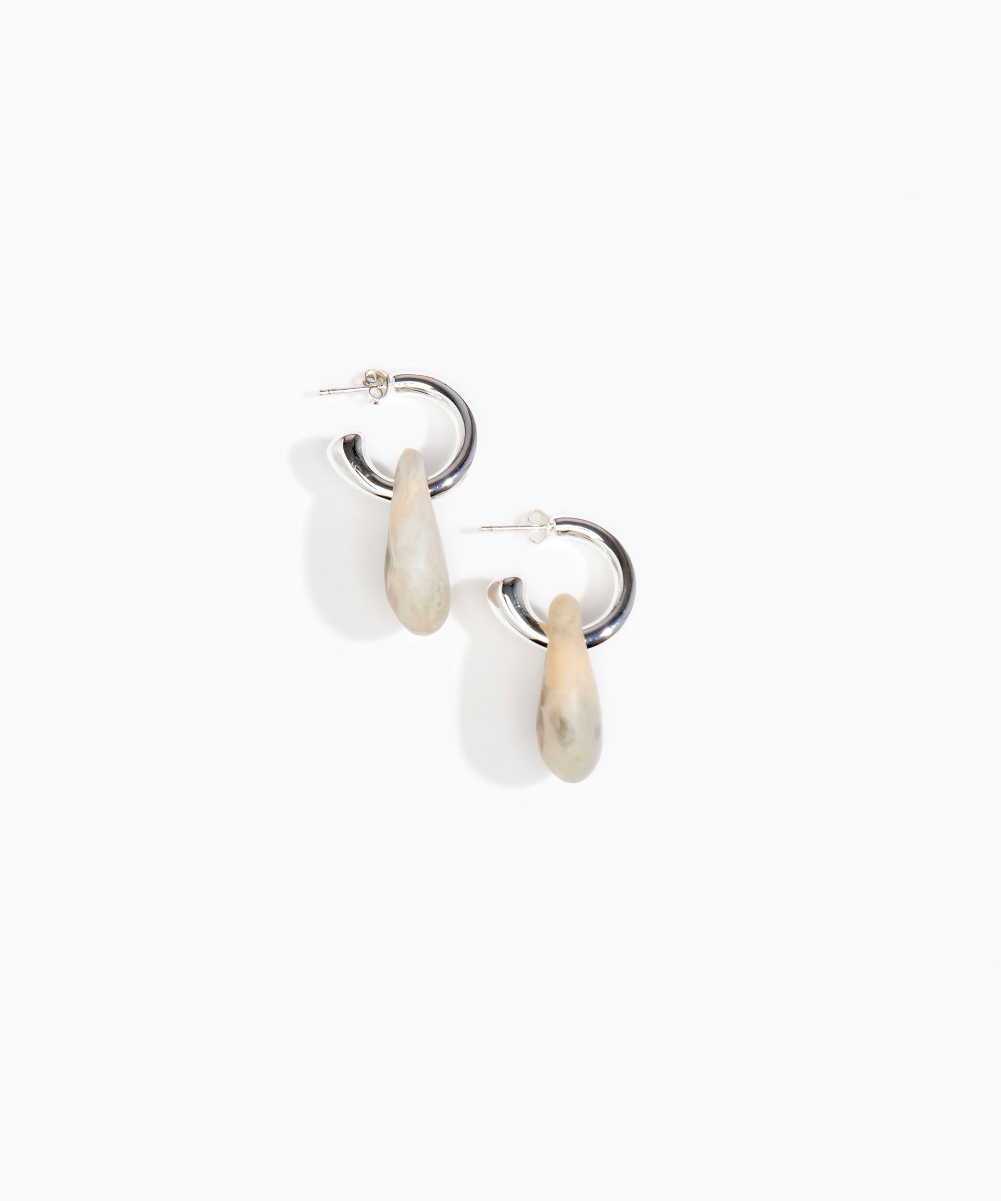Small Rock Hoop Earrings