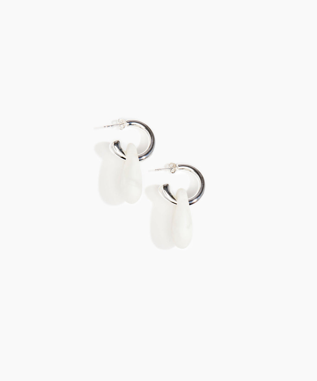 Small Rock Hoop Earrings