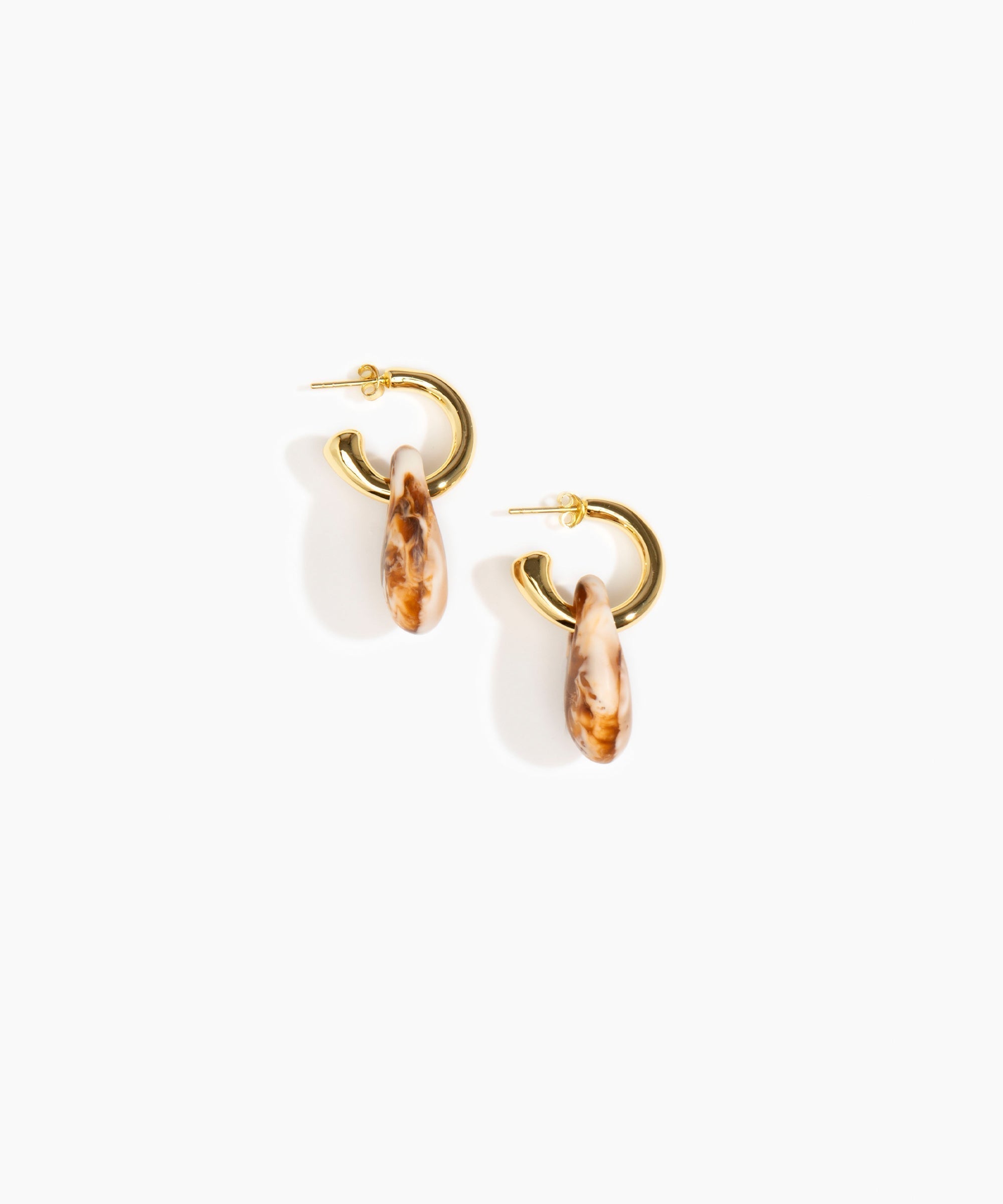 Small Rock Hoop Earrings