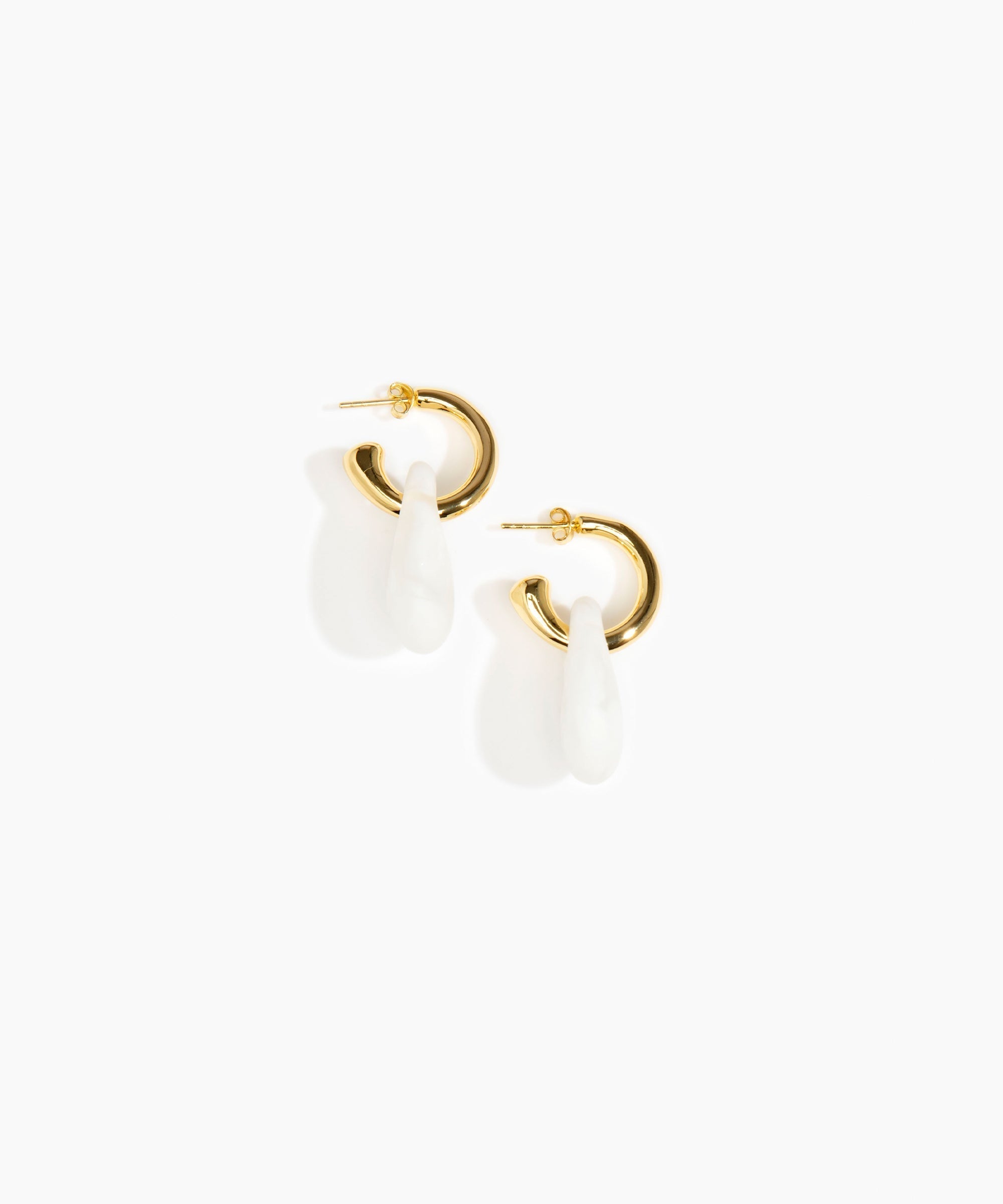 Small Rock Hoop Earrings