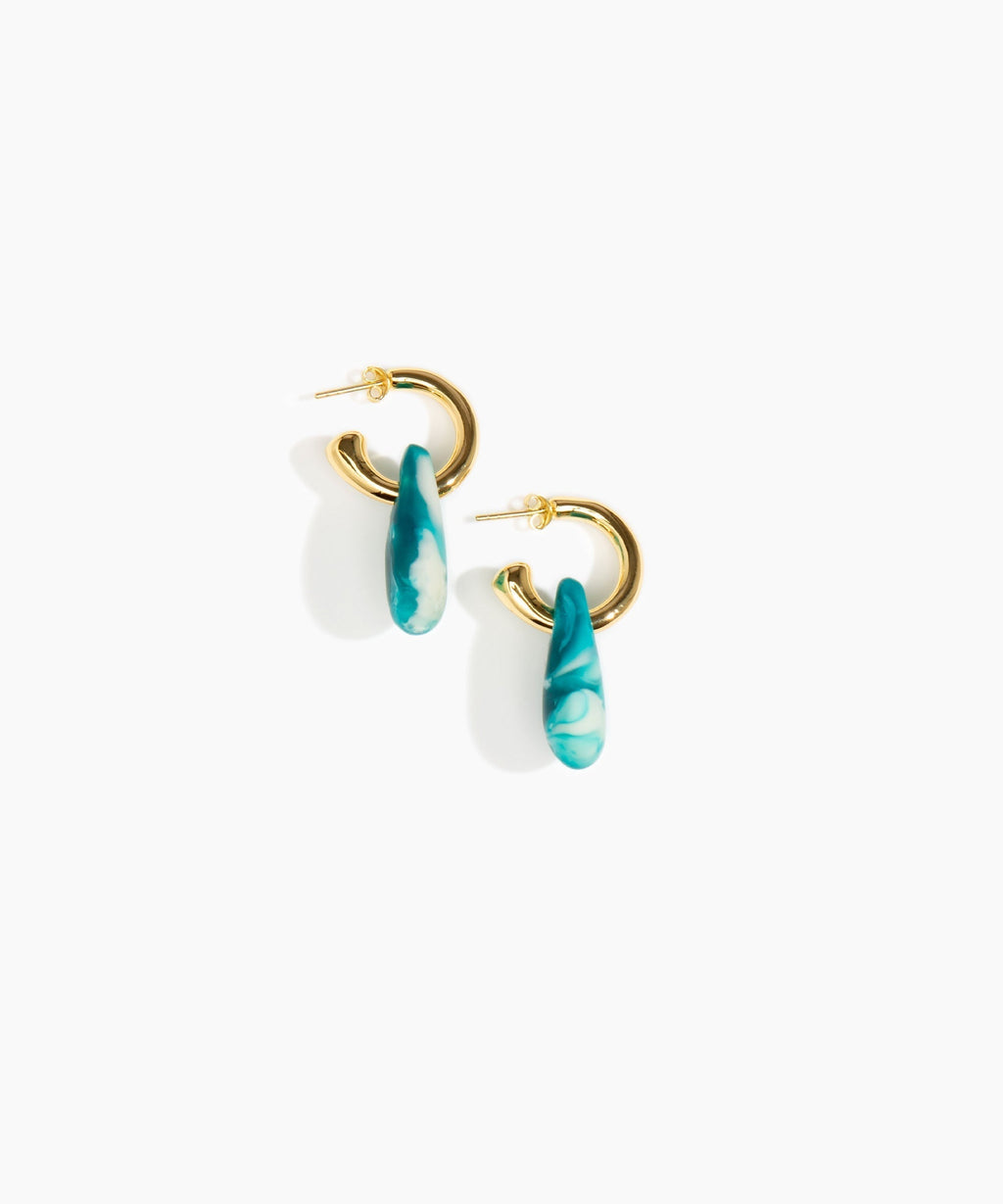 Small Rock Hoop Earrings