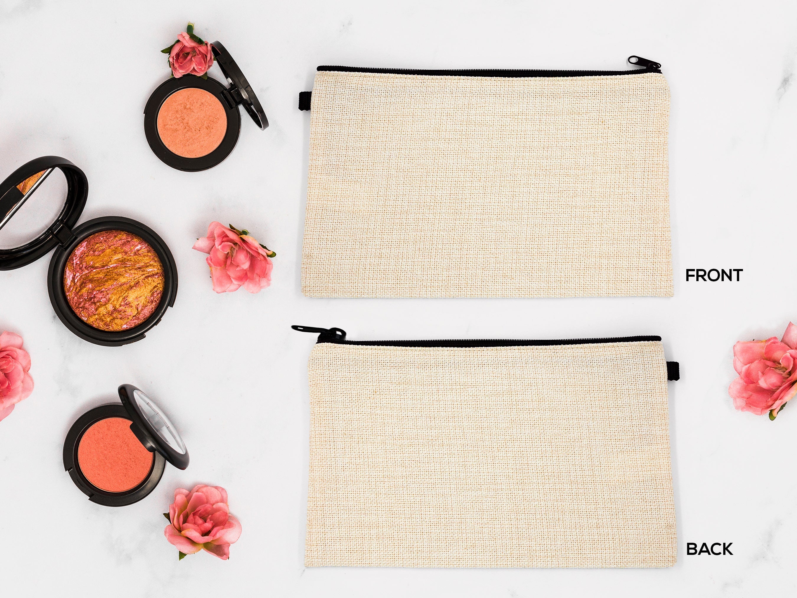 Cosmetic Bag for Print on Demand *NEW Version* Black Zipper and Wrist Strap