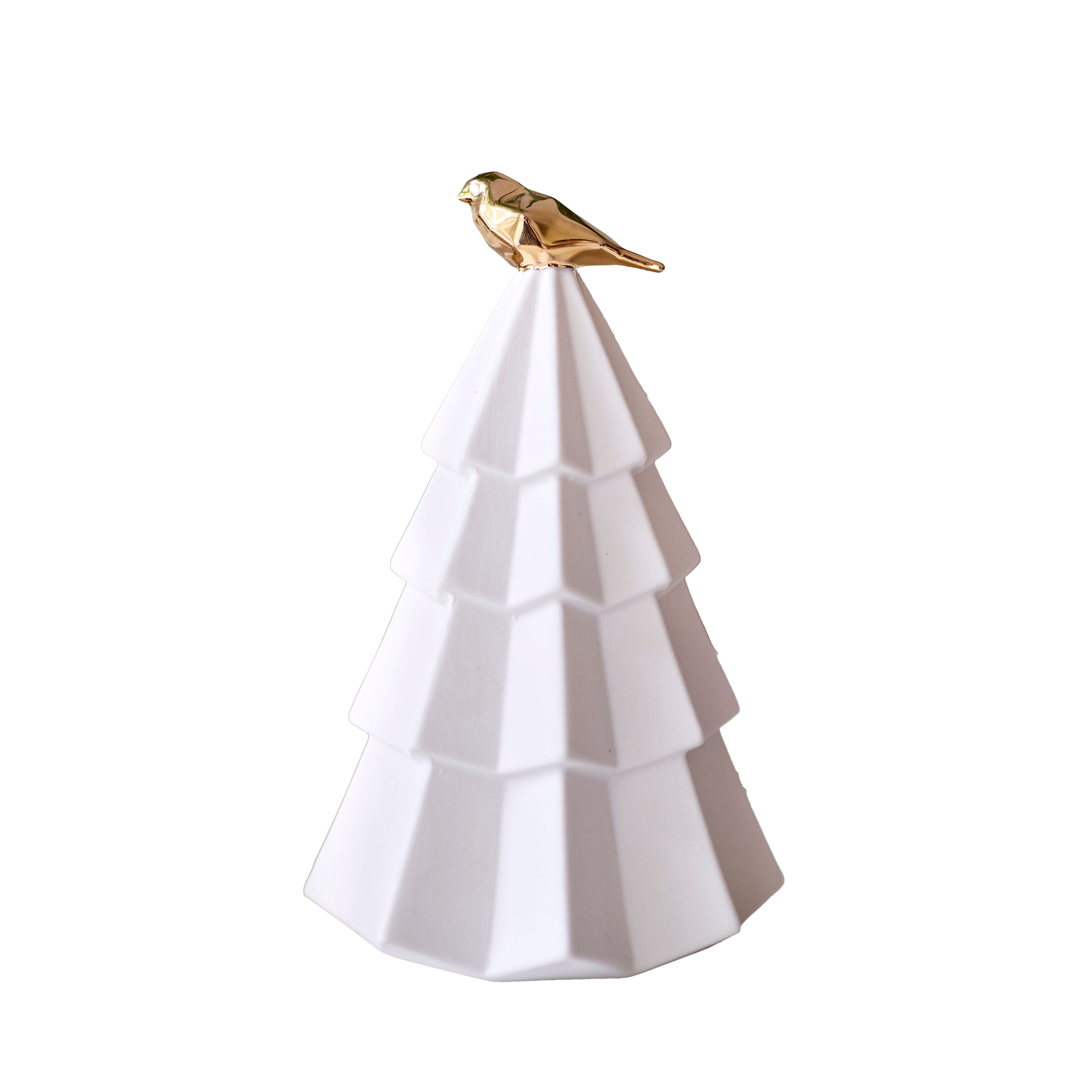Ceramic Christmas Tree Ornament with Gold Dove