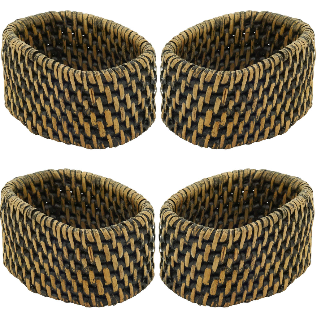 Woven Rattan Napkin Ring: Brown