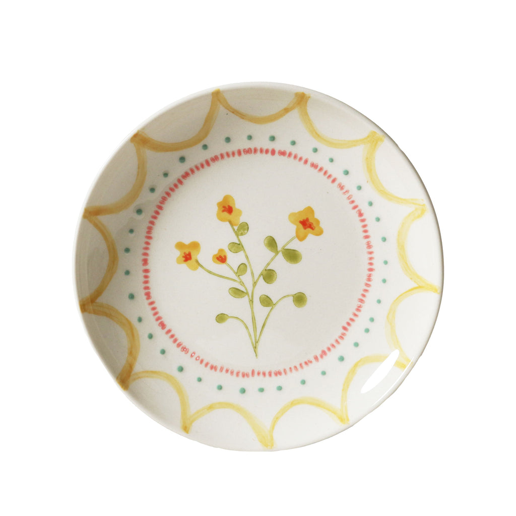 Set of June's Garden Side Plates / Yellow Bush Pea