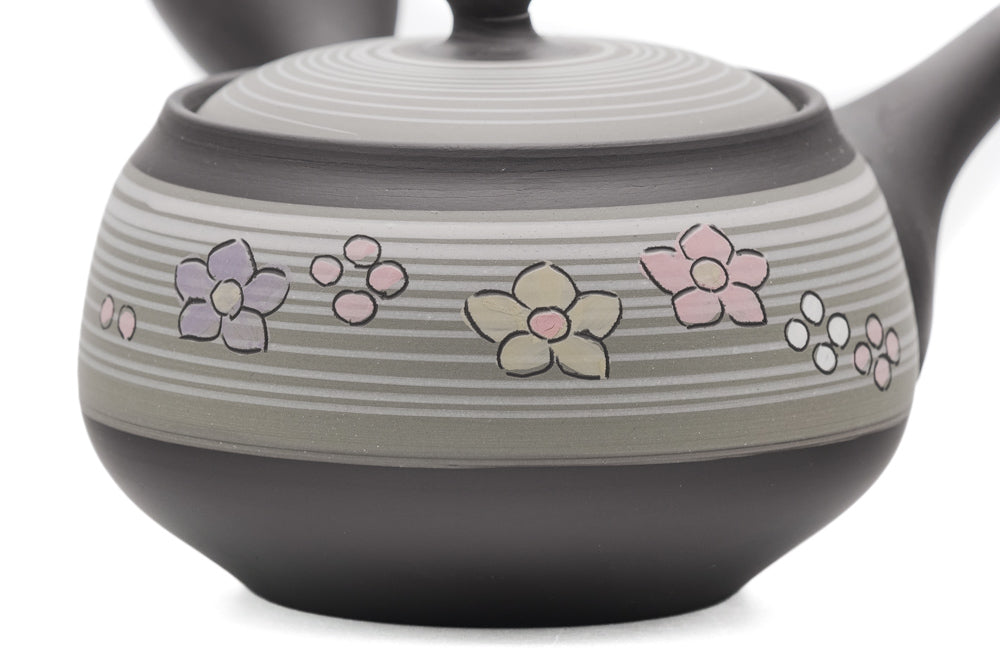 Grey Floral Tokoname Teapot - 320ml