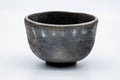 Japanese Matcha Bowl - 手 Grey Kushime Raku-yaki Wan-nari Chawan - 350ml