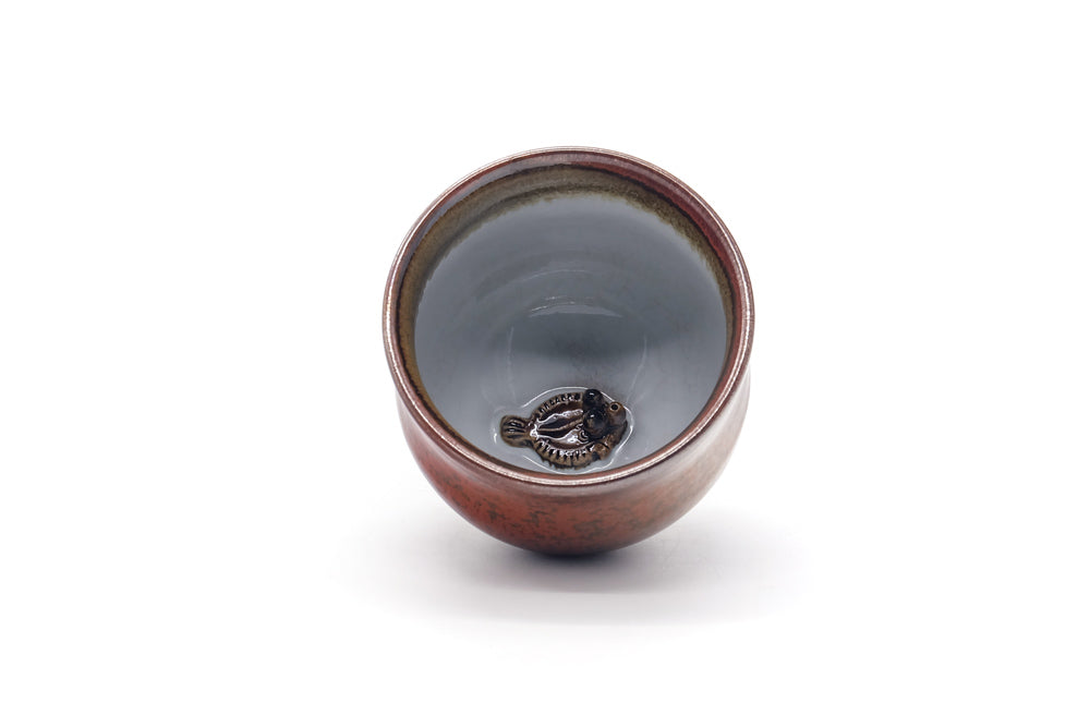Japanese Teacup - Red Speckled Fish Yunomi - 160ml