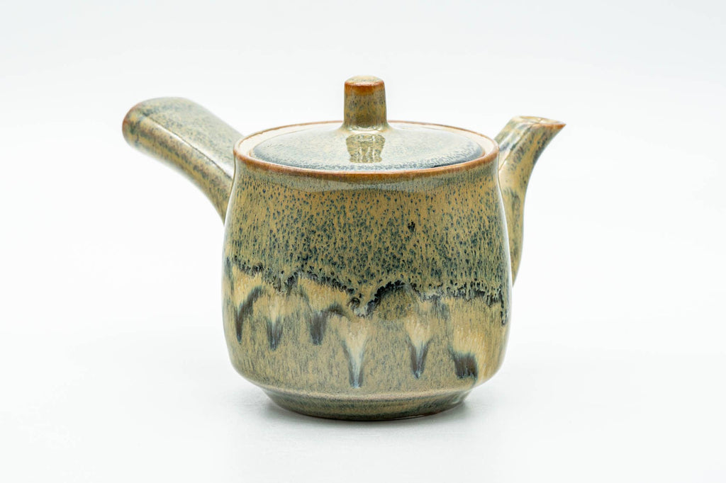 Japanese Kyusu - Green Yellow Drip-Glazed Debeso Teapot - 240ml