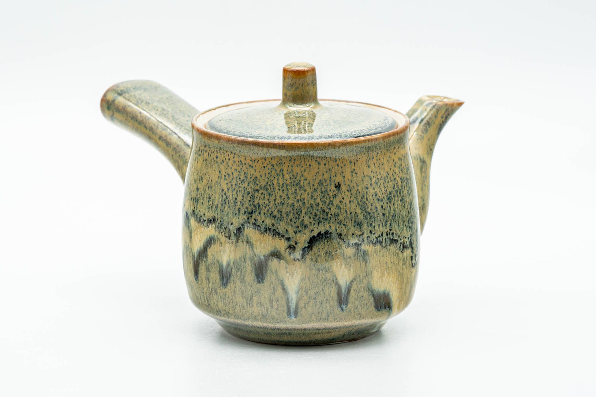 Japanese Kyusu - Green Yellow Drip-Glazed Debeso Teapot - 240ml