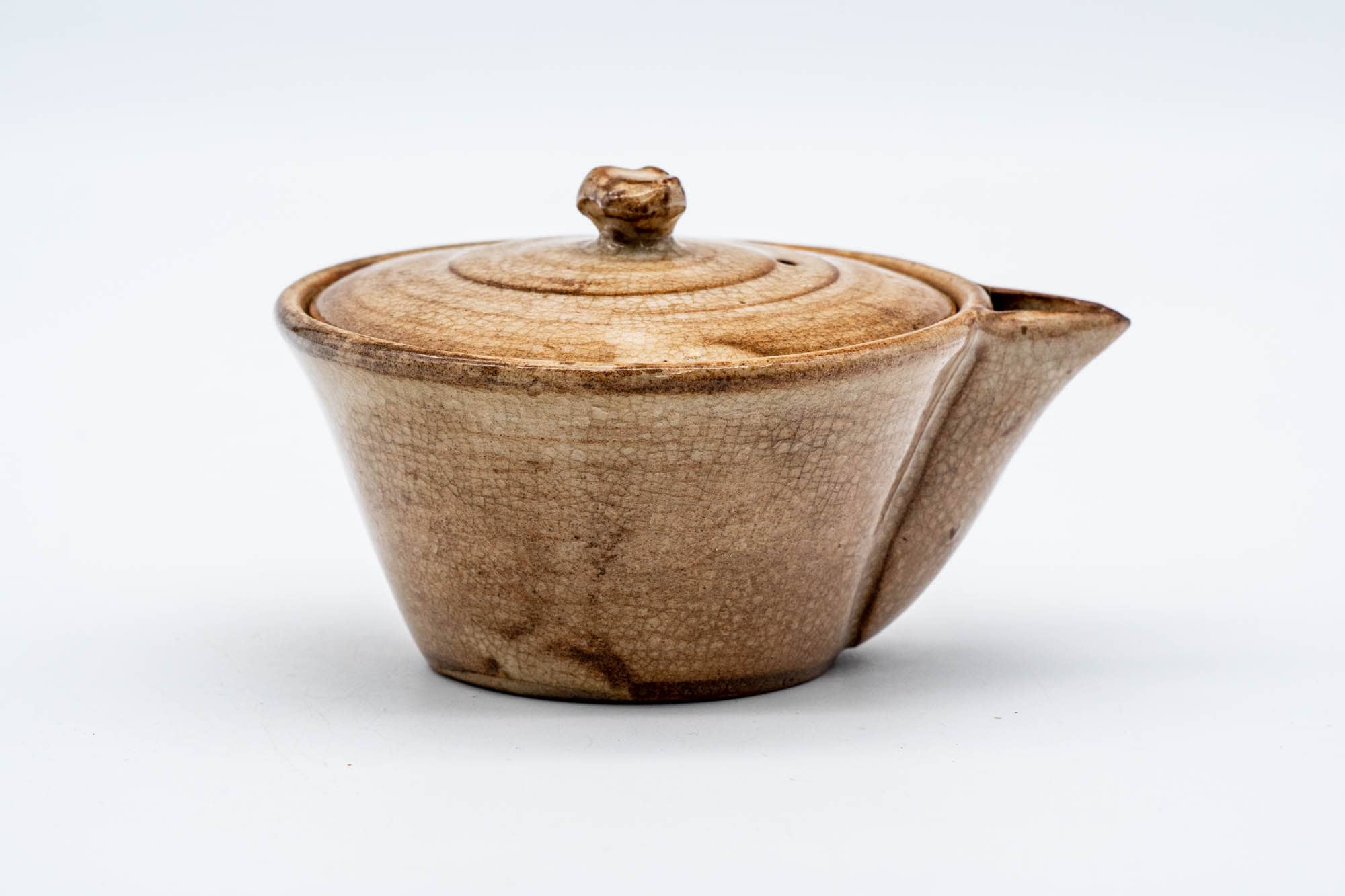 Japanese Houhin - Weathered Beige Glazed Hagi-yaki Handleless Teapot - 100ml