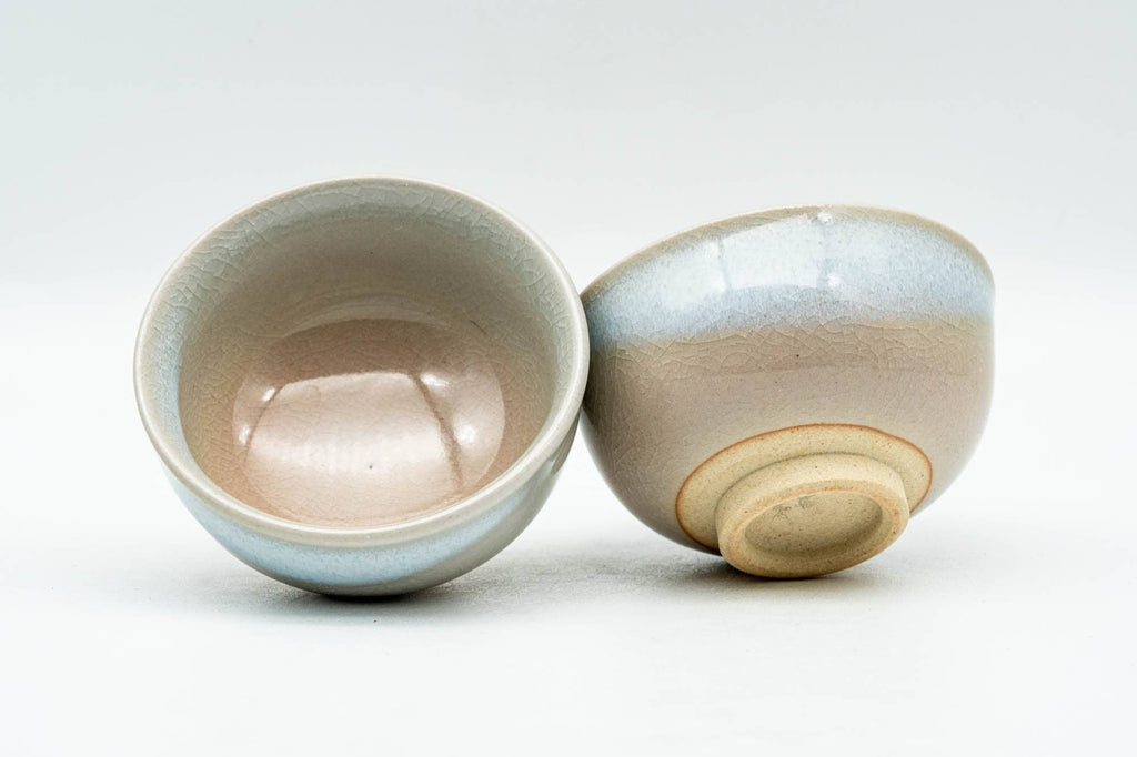 Japanese Teacup - 天鵬山 Tsubaki Kiln - Pair of Small Hagi-yaki Guinomi - 40ml