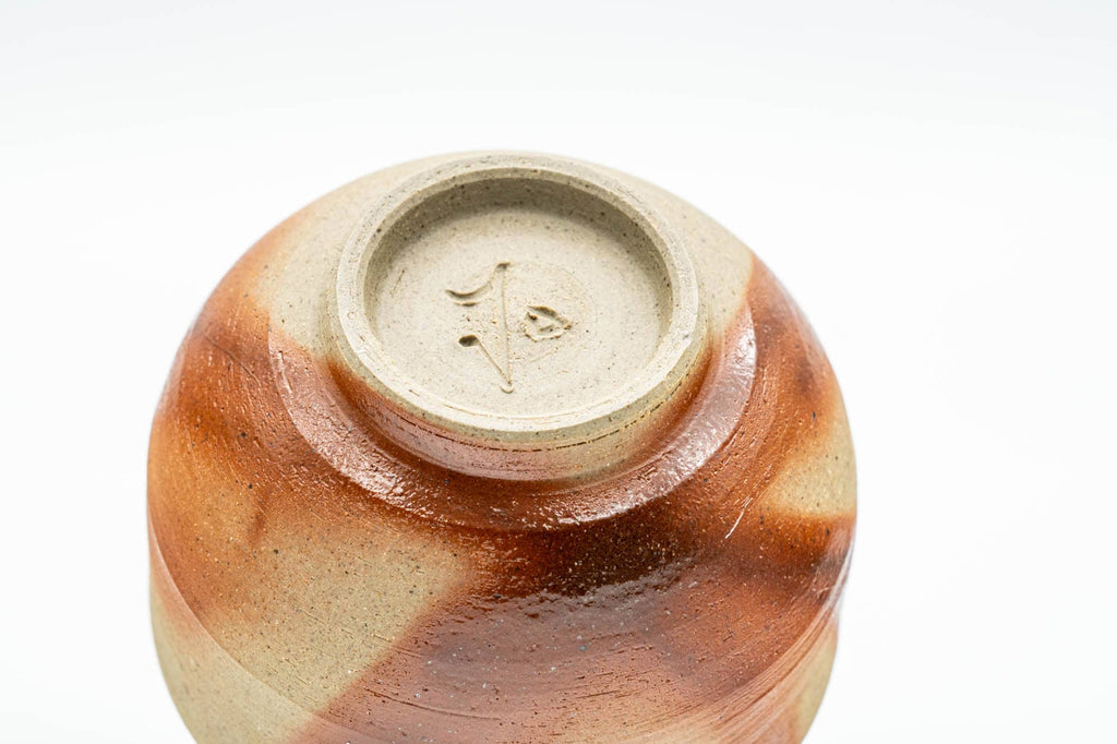 Japanese Teacup - Orange Hidasuki Bizen-yaki Yunomi - 75ml