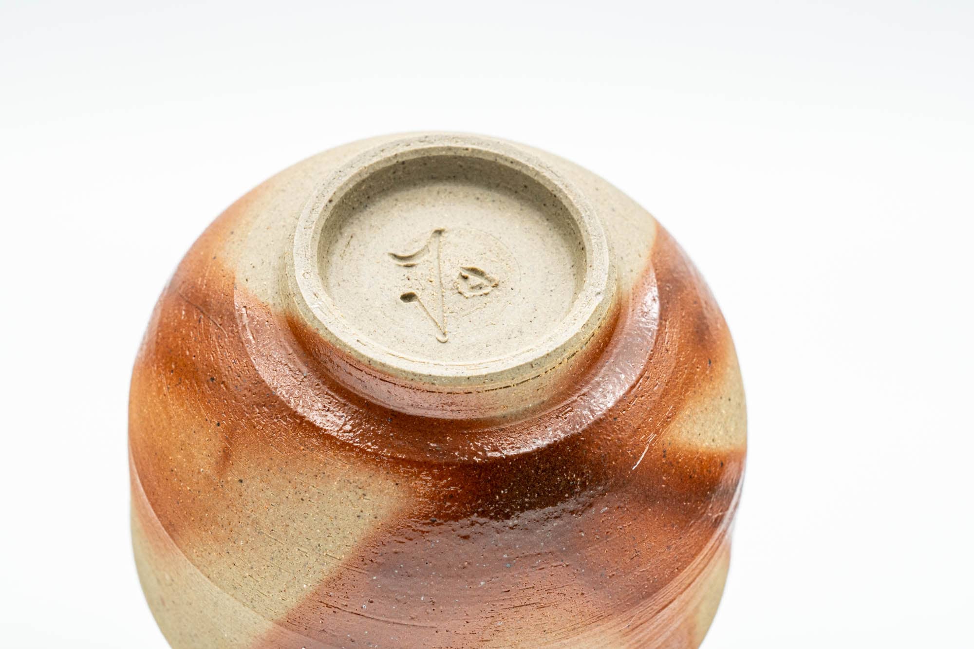 Japanese Teacup - Orange Hidasuki Bizen-yaki Yunomi - 75ml