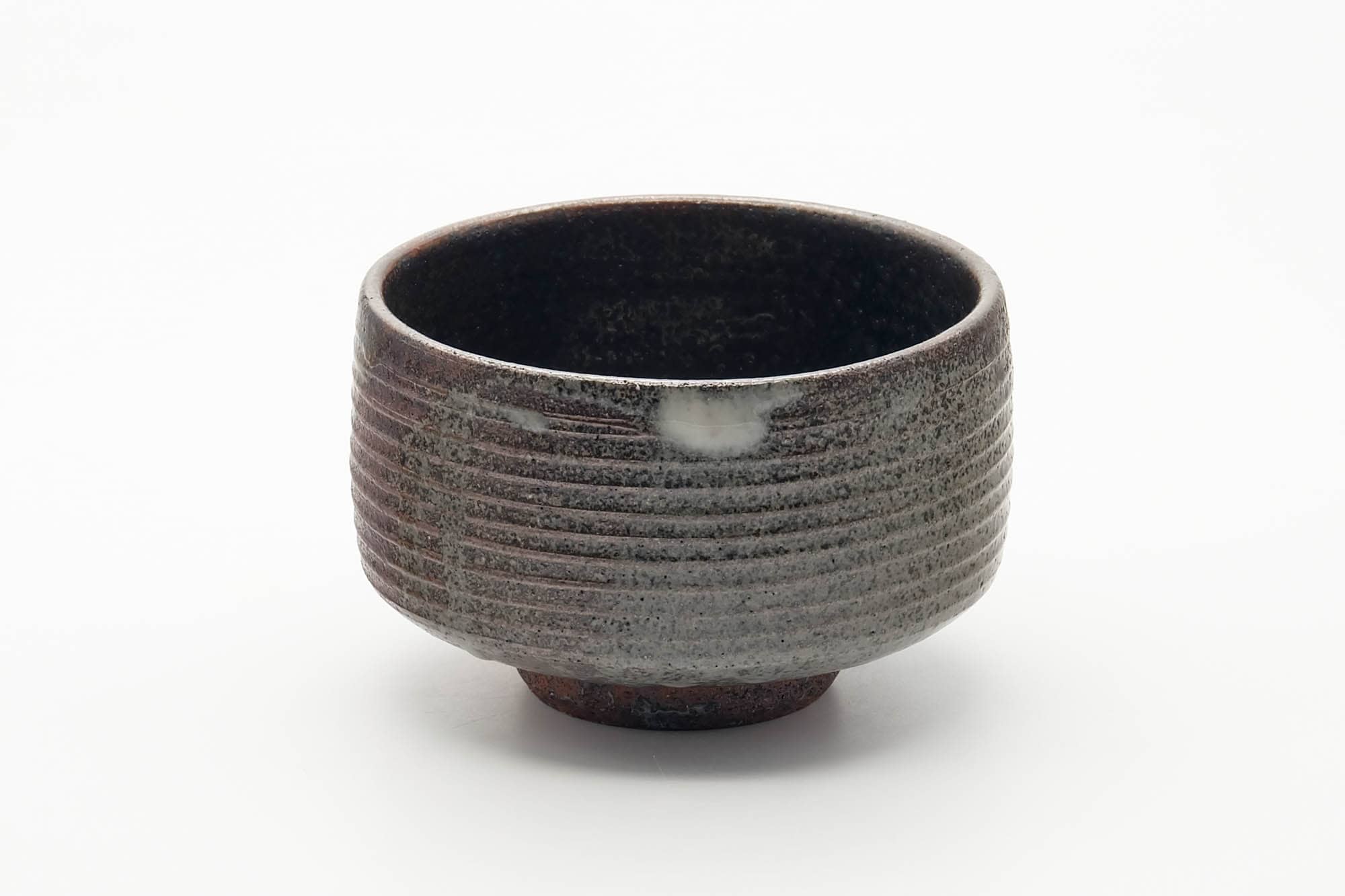 Japanese Matcha Bowl - Earthy Milky Glazed Spiraling Chawan - 300ml