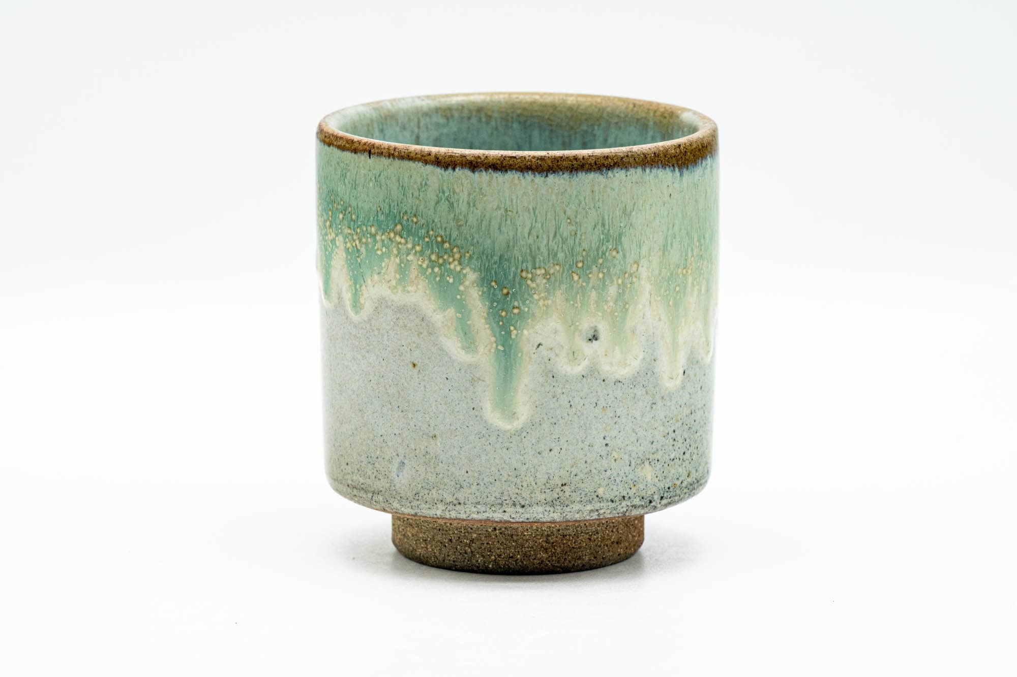 Japanese Teacup - Green Drip-Glazed Agano-yaki Yunomi - 160ml