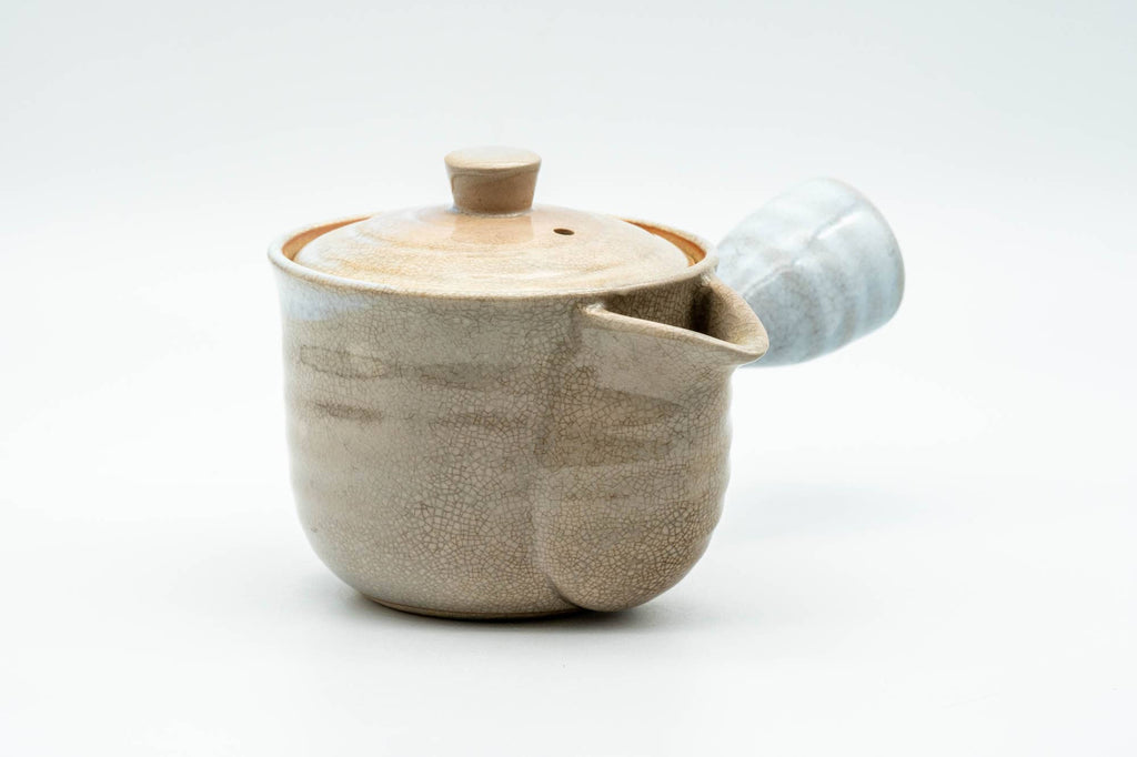 Japanese Kyusu - Beige White Glazed Hagi-yaki Do-ake Teapot - 250ml