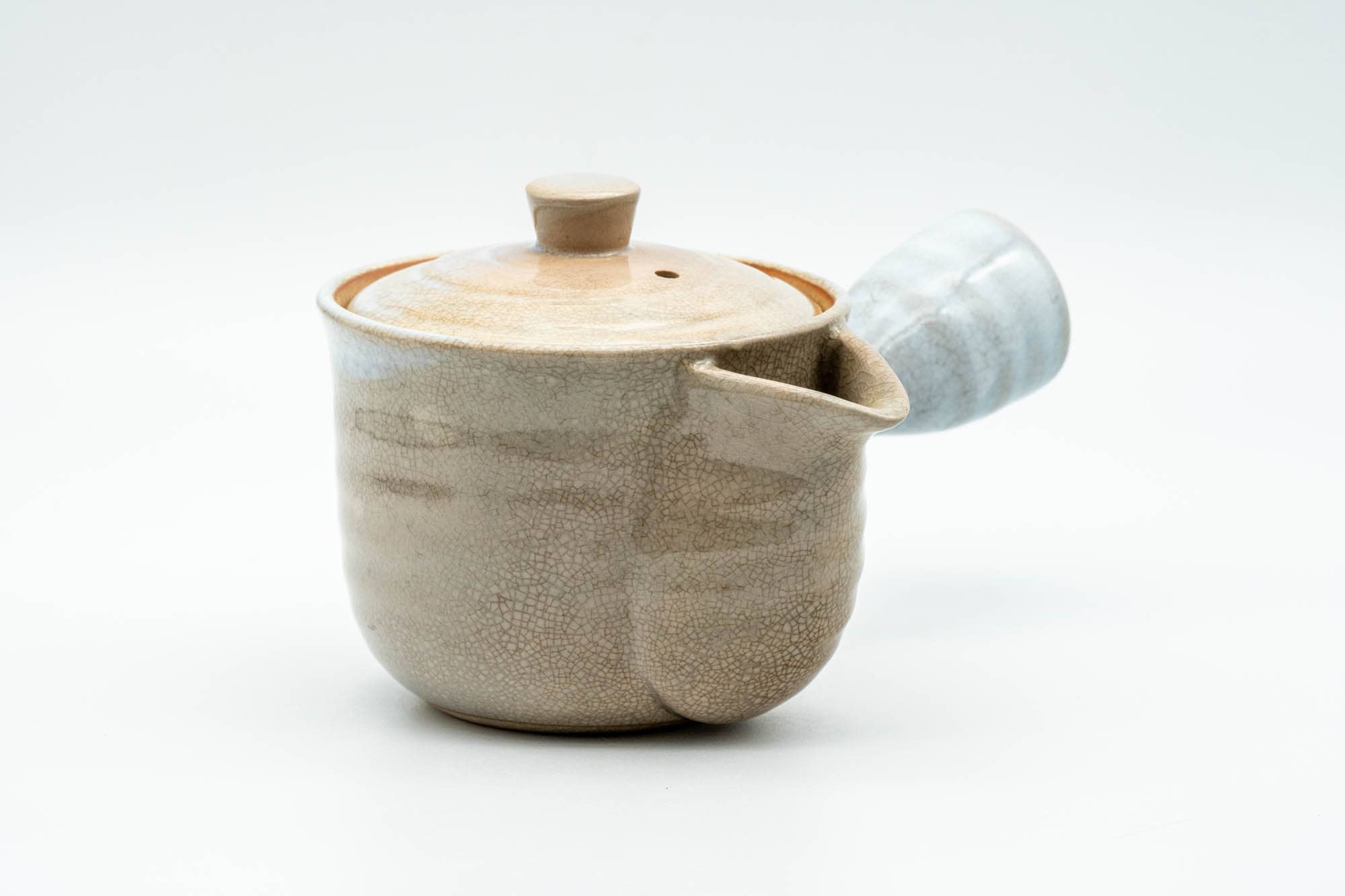 Japanese Kyusu - Beige White Glazed Hagi-yaki Do-ake Teapot - 250ml