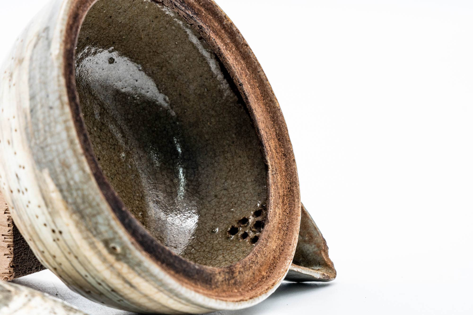 Japanese Houhin - Weathered Grey Hakeme Glazed Handleless Teapot - 140ml