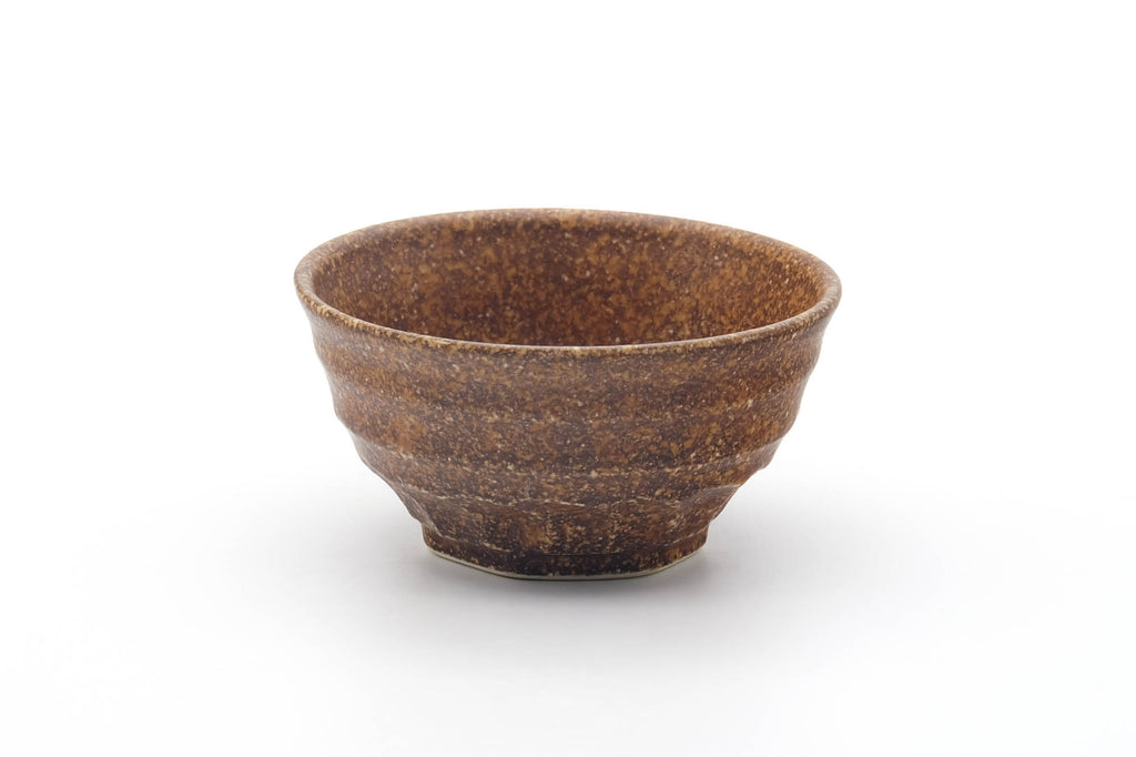 Japanese Teacup - Earthy Brown Geometric-shaped Yunomi - 240ml