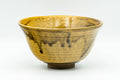 Japanese Matcha Bowl - Yellow Brown Drip-Glazed Hatazori-gata Chawan - 400ml