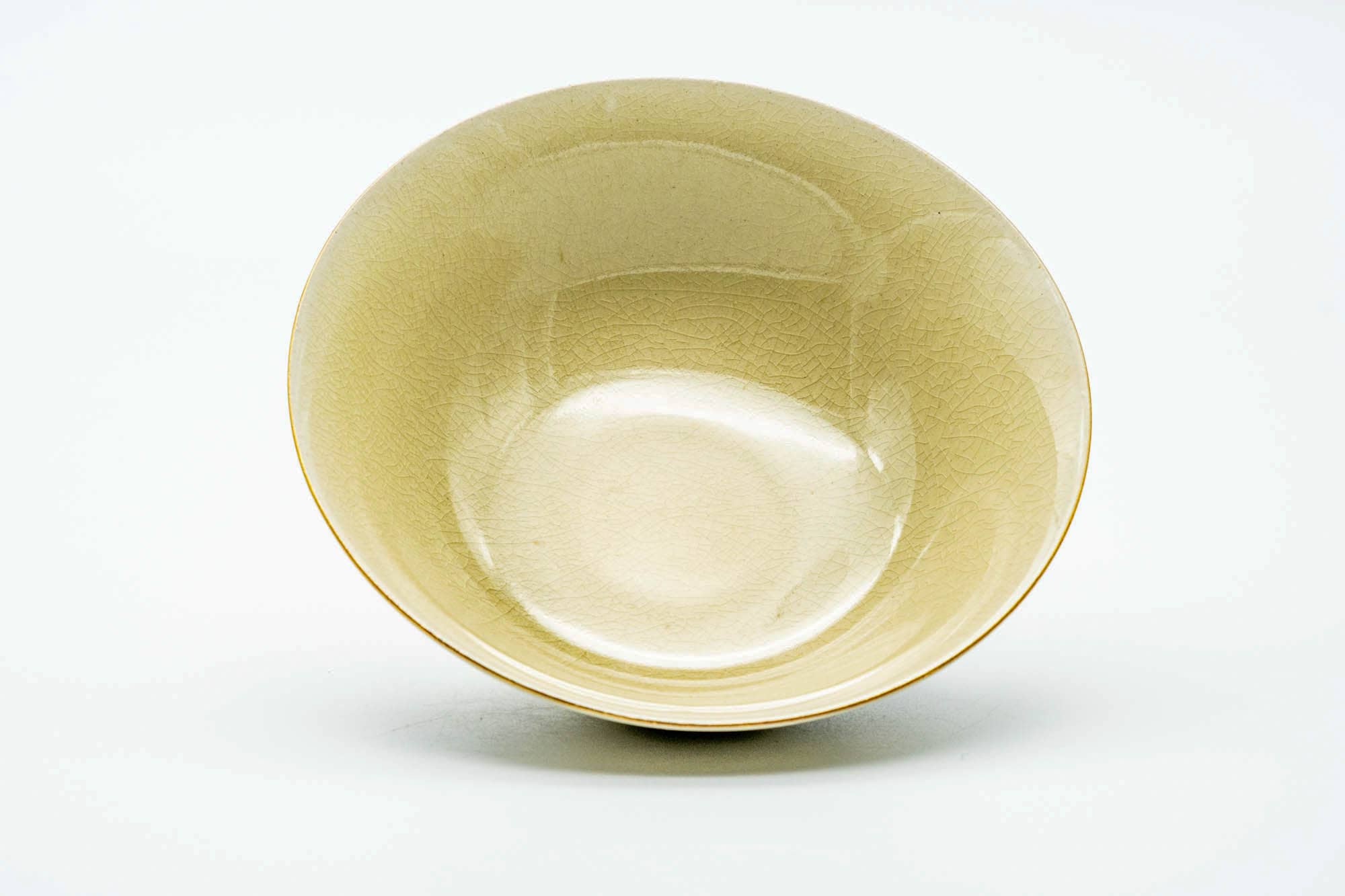 Japanese Matcha Bowl - Beige Geometric Kyo-yaki Summer Chawan - 150ml