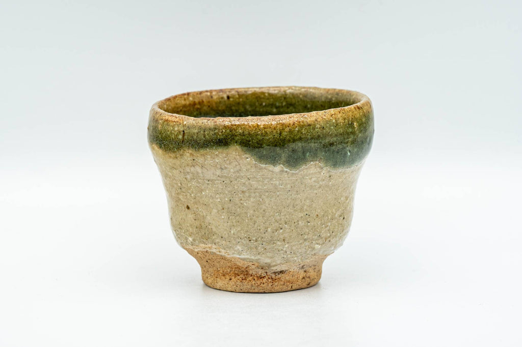 Japanese Teacup - Green Drip-Glazed Wabi Sabi Yunomi - 80ml