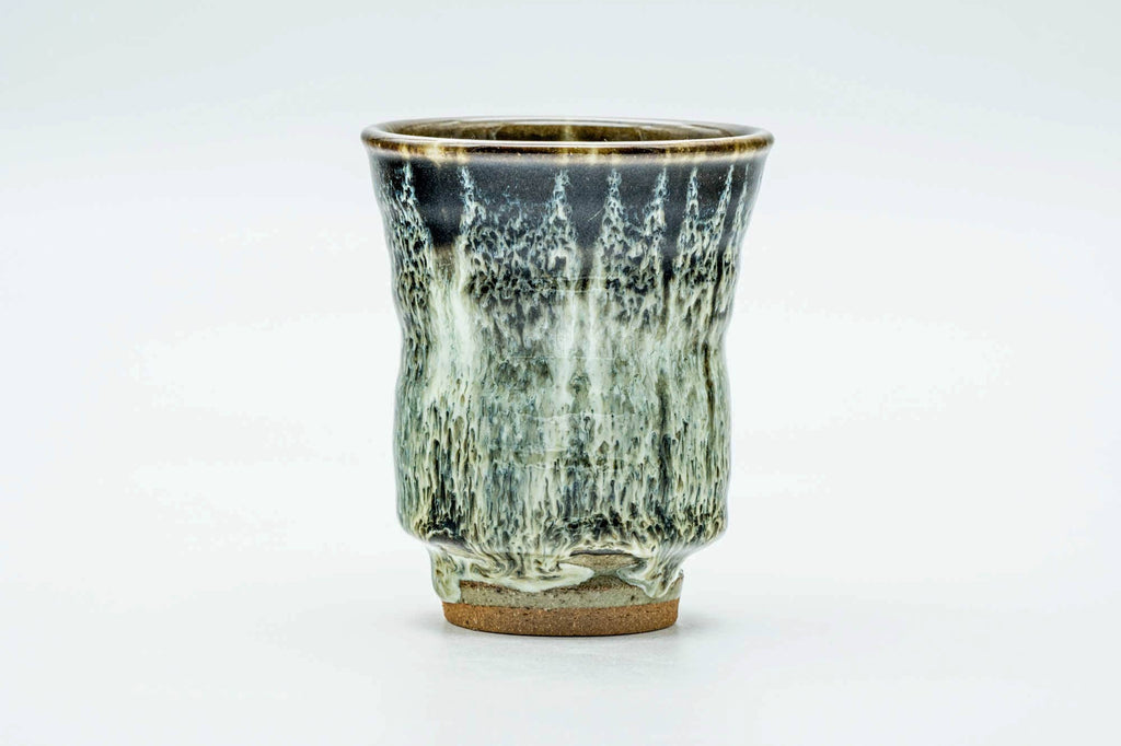 Japanese Teacup - Tall Beige Milky Drip-Glazed Yunomi - 140ml