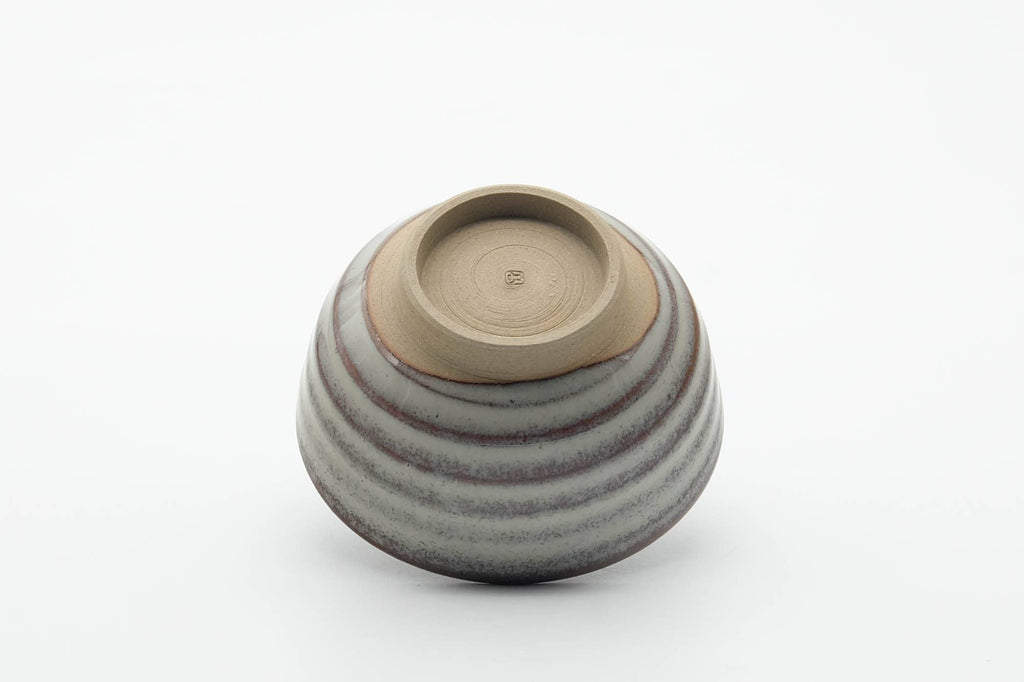 Japanese Teacup - Grey Milky Glazed Spiraling Yunomi - 130ml