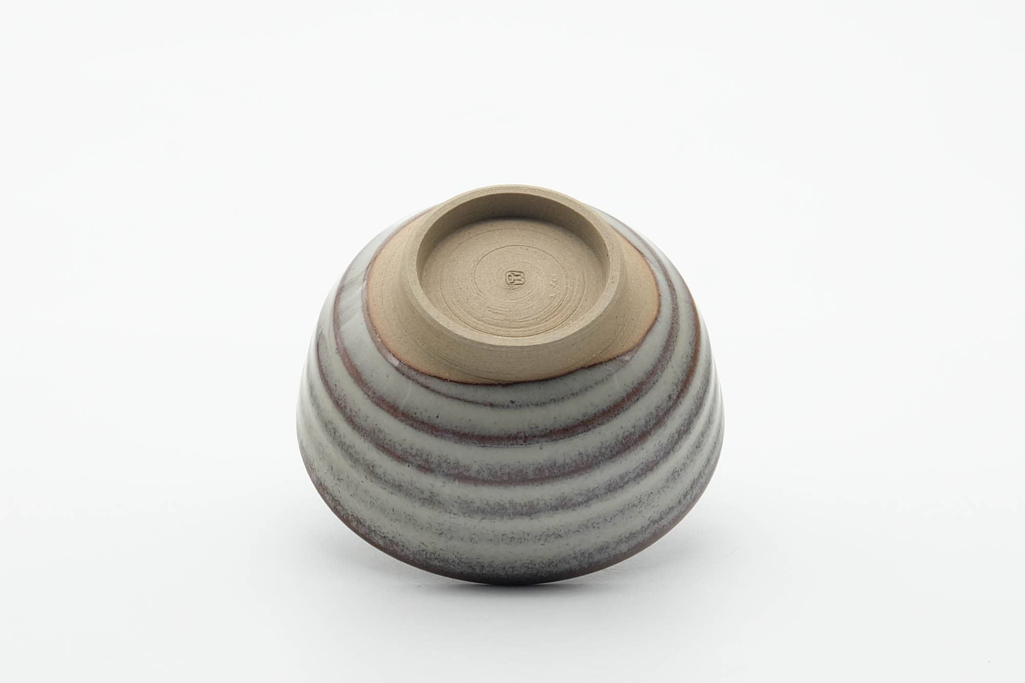 Japanese Teacup - Grey Milky Glazed Spiraling Yunomi - 130ml