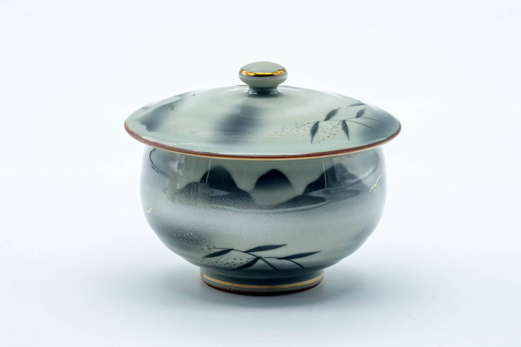Japanese Teacup - Grey Mountainous Arita-yaki Lidded Yunomi - 100ml