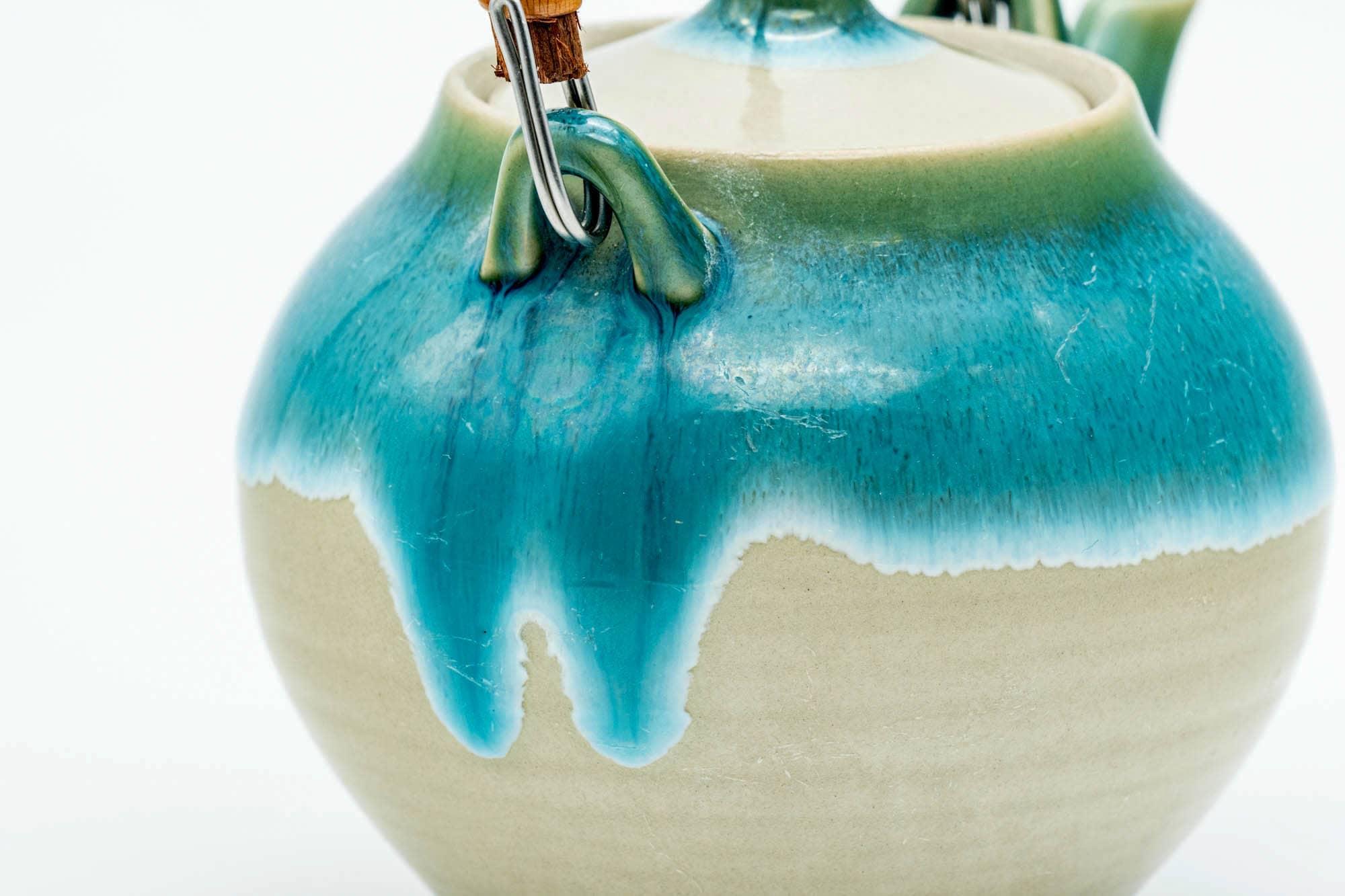 Japanese Dobin - Turquoise Agano-yaki Debeso Teapot - 250ml