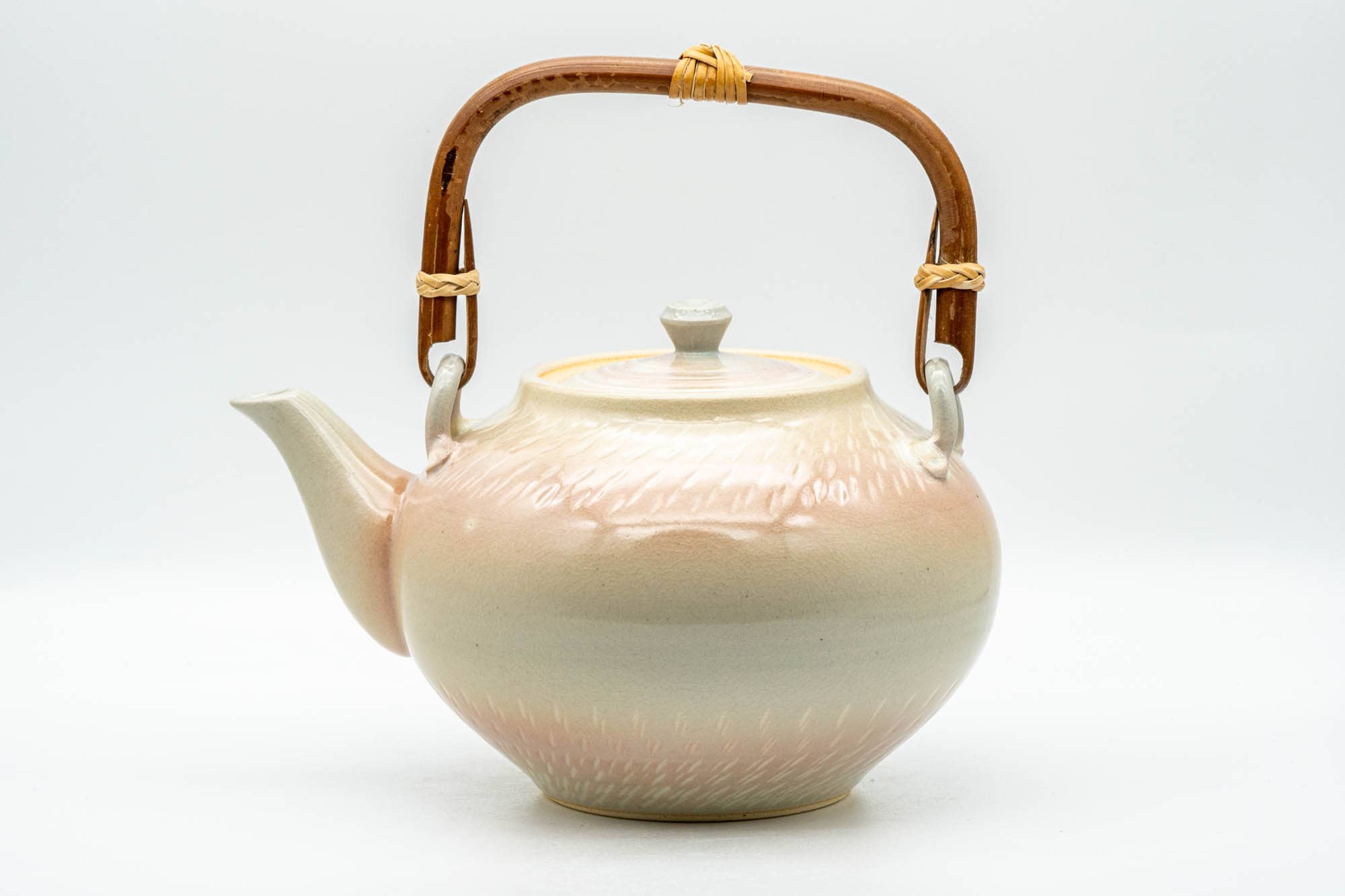 Japanese Tea Set - Gohonte Hagi-yaki Dobin Teapot with 5 Yunomi Teacups