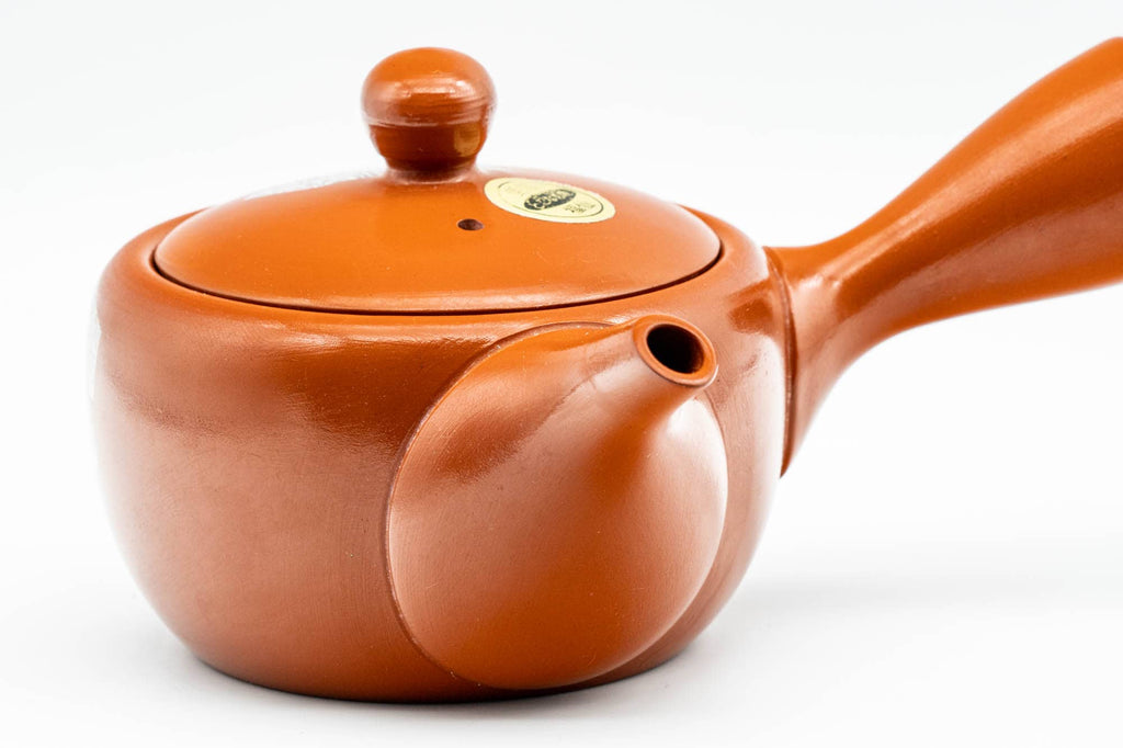 Japanese Kyusu - Gold White Floral Tokoname-yaki Mesh Teapot - 200ml