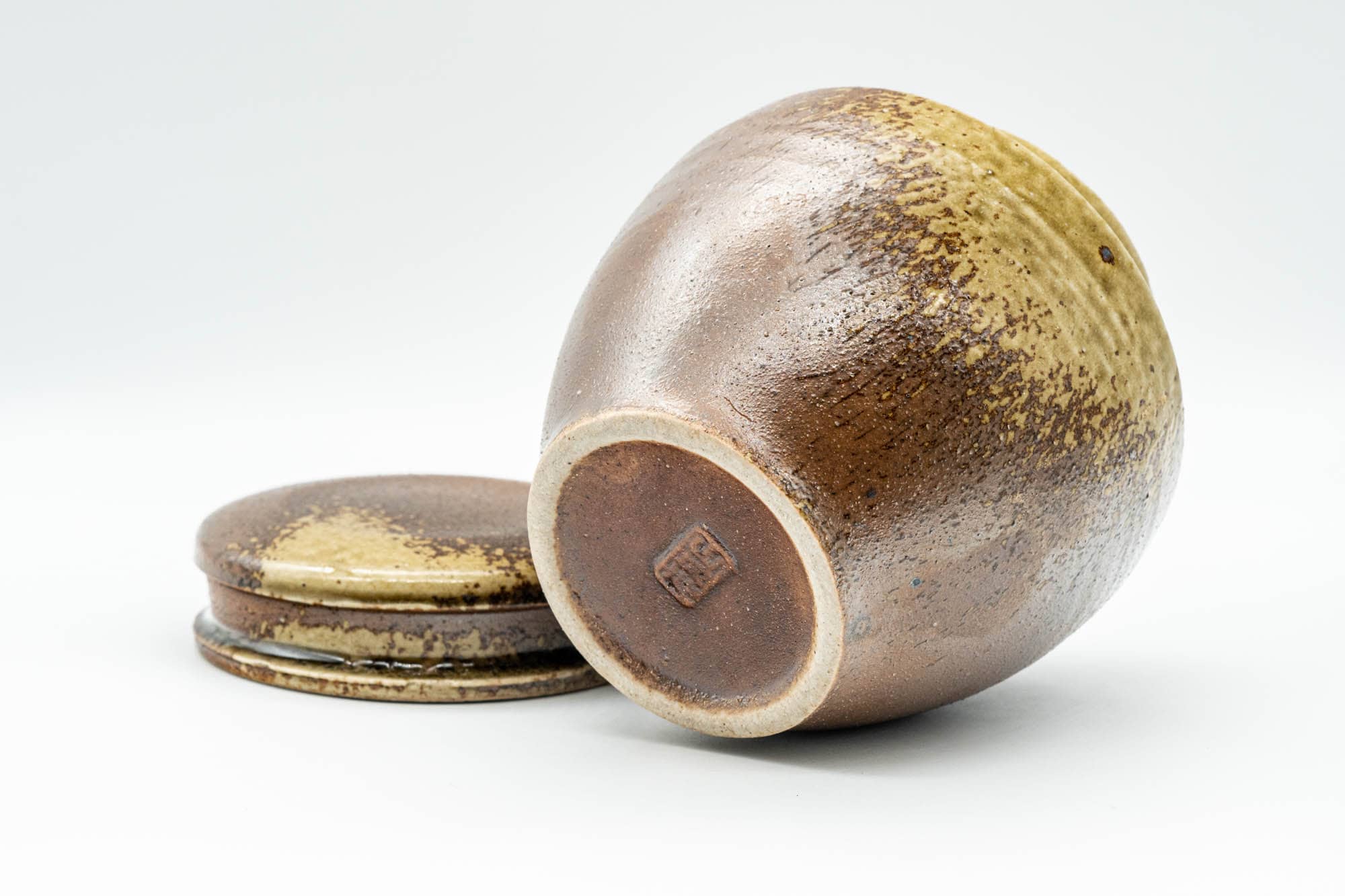 Japanese Canister - 茶壺 Brown Ash-Glazed Shigaraki-yaki Tea Canister - 400ml