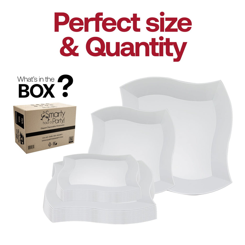 White Wave Plastic Dinnerware Value Set