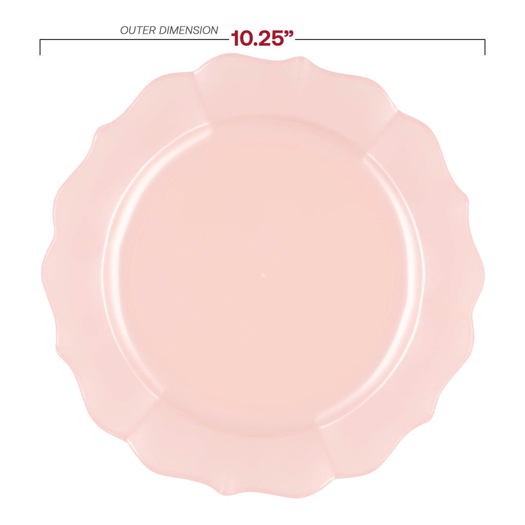 Pearl Pink Round Lotus Plastic Dinner Plates (10.25")