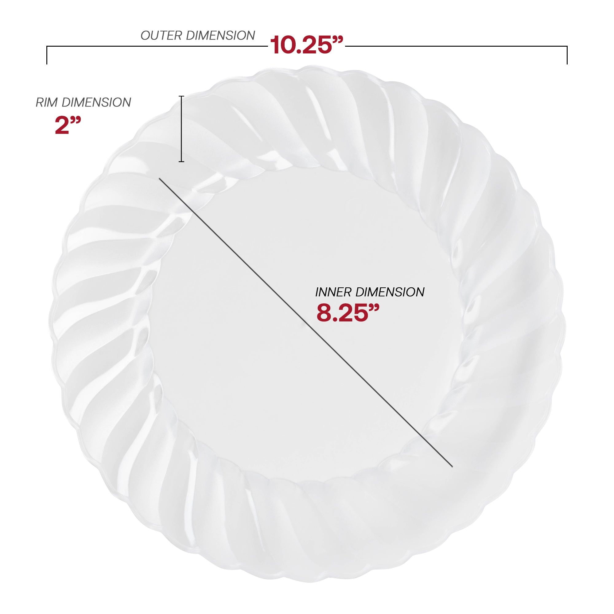 Clear Flair Plastic Dinner Plates (10.25")