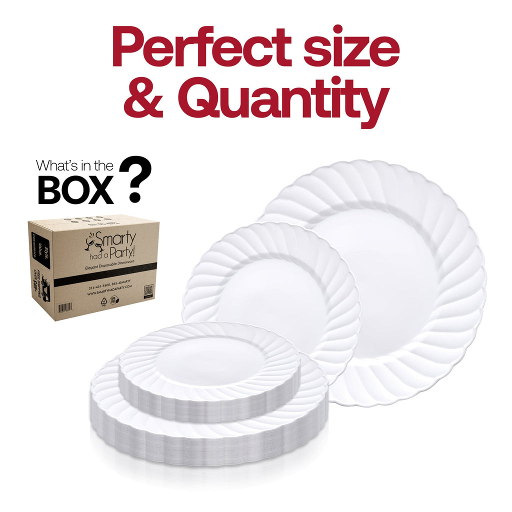 White Flair Plastic Dinnerware Value Set