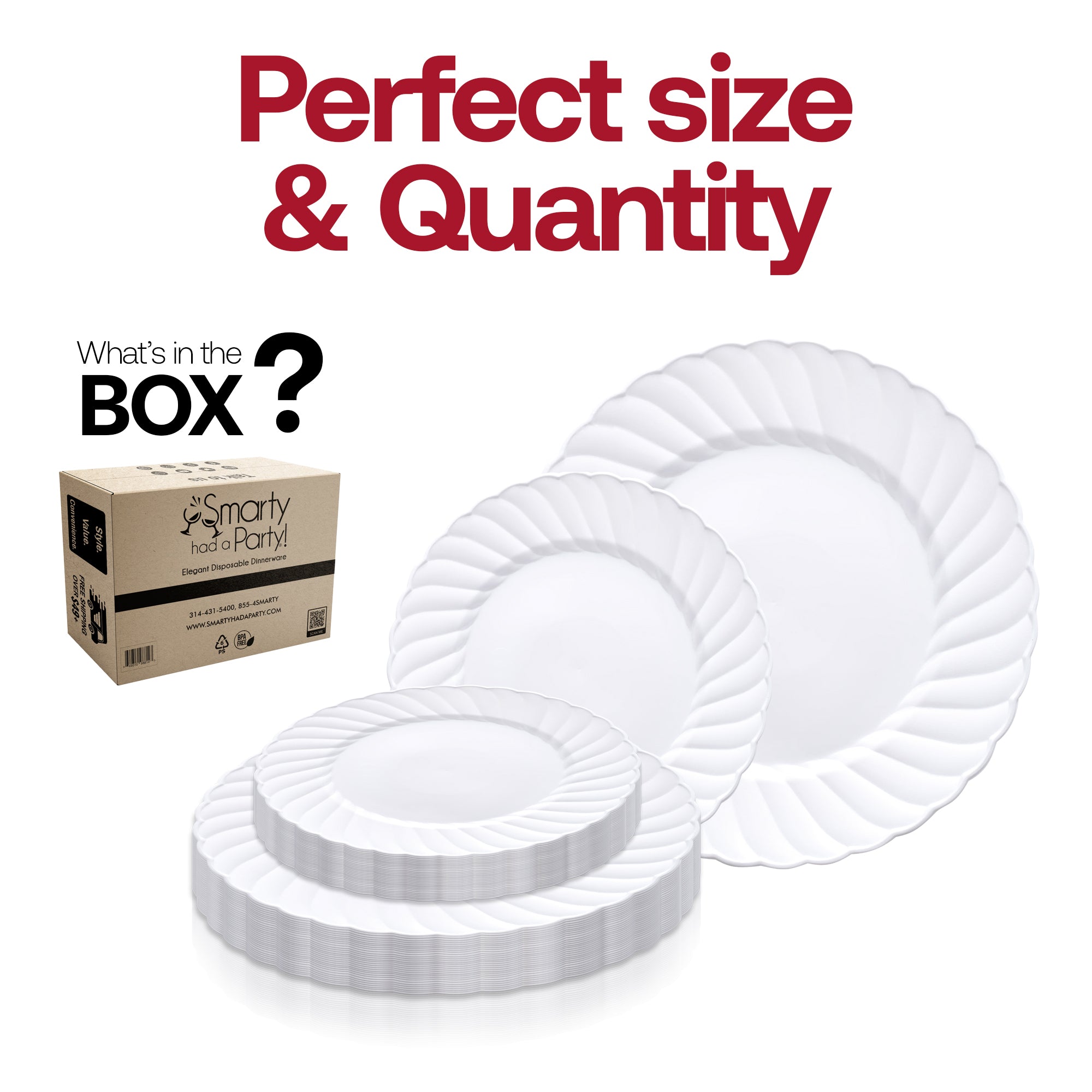 White Flair Plastic Dinnerware Value Set