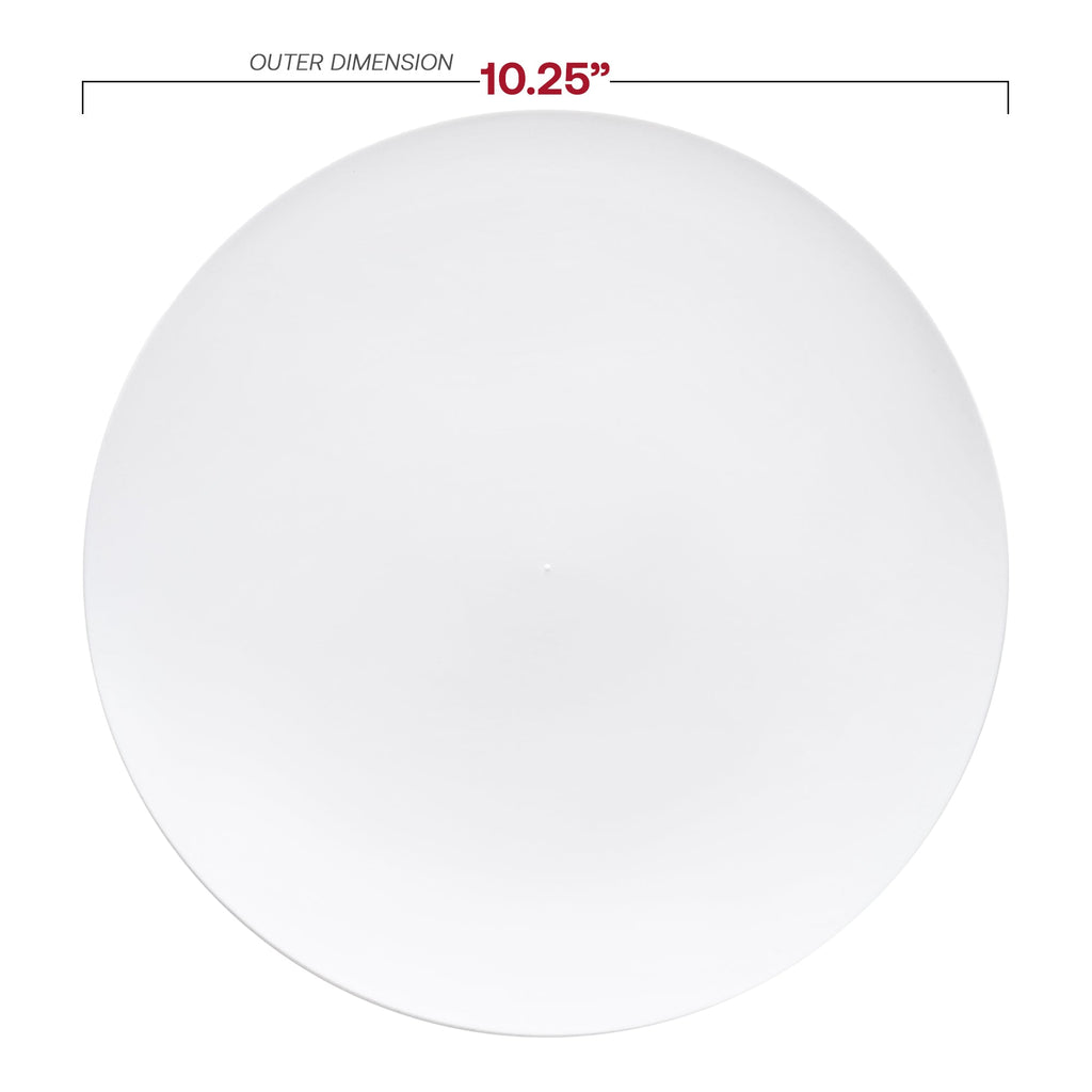 Solid White Organic Round Disposable Plastic Dinner Plates (10.25")