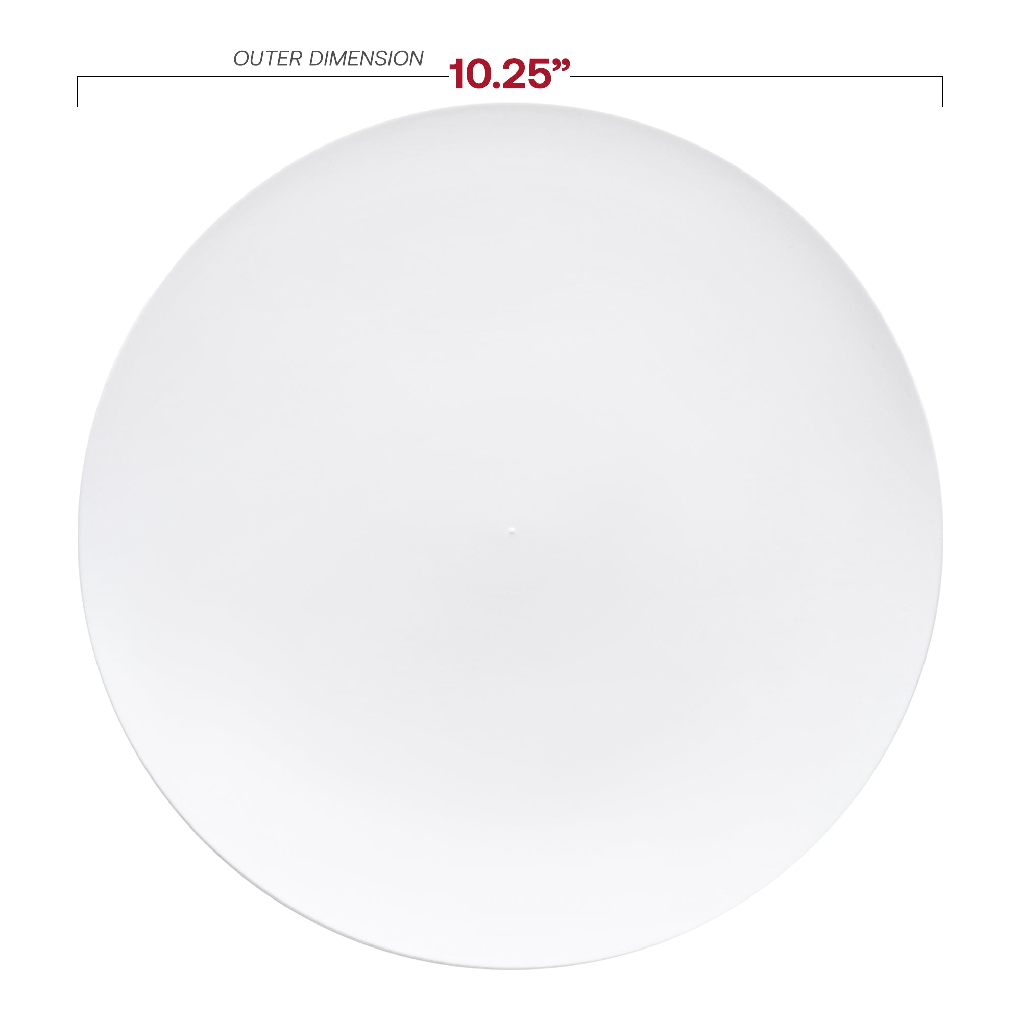 Solid White Organic Round Disposable Plastic Dinner Plates (10.25")