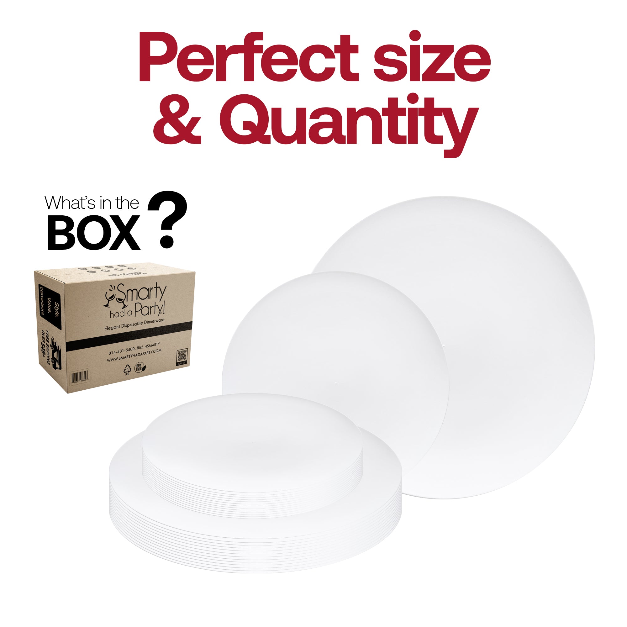 Solid White Organic Round Disposable Plastic Dinnerware Value Set