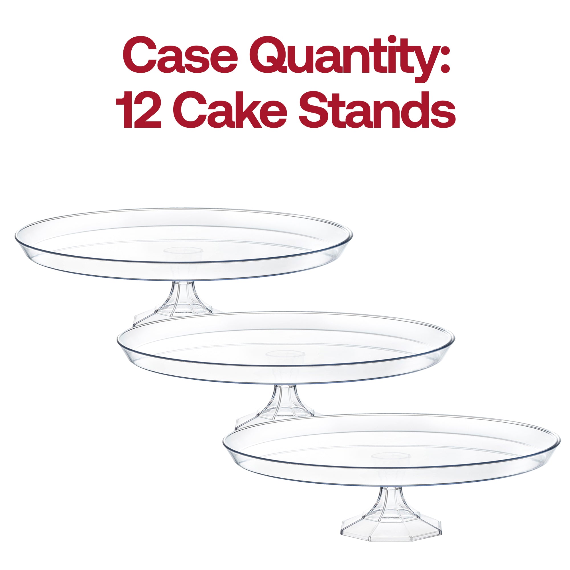 10.5" Clear Small Round Plastic Cake Stands