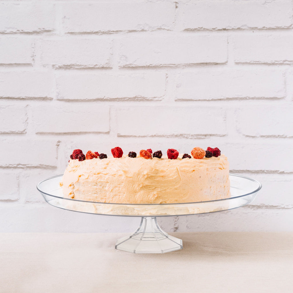 10.5" Clear Small Round Plastic Cake Stands