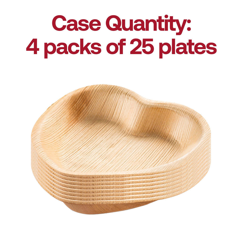 Heart Natural Palm Leaf Eco-Friendly Disposable Appetizer/Salad Plates (6")